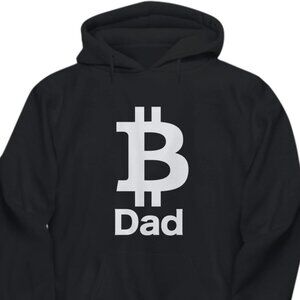 New Bitcoin Dad Black Hoodie Fleece Sweatshirt